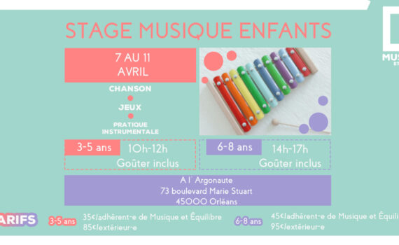 stage musique enfant vacances printemps activités loisir loiret orléans argonaute