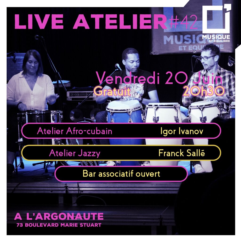 live atelier concert argonaute salle de concert orléans loiret percussions jazz jazz franck sallé