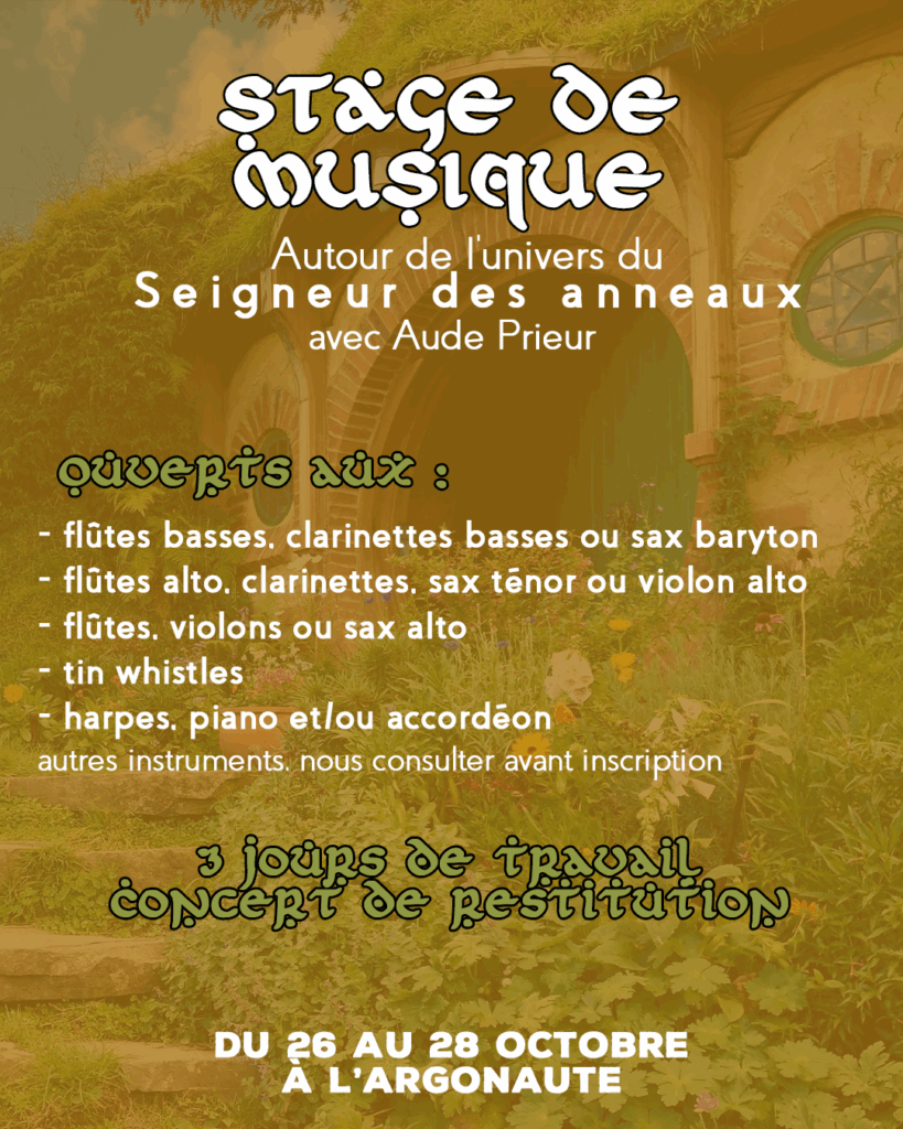 stage de musique le seigneur des anneaux aude prieur